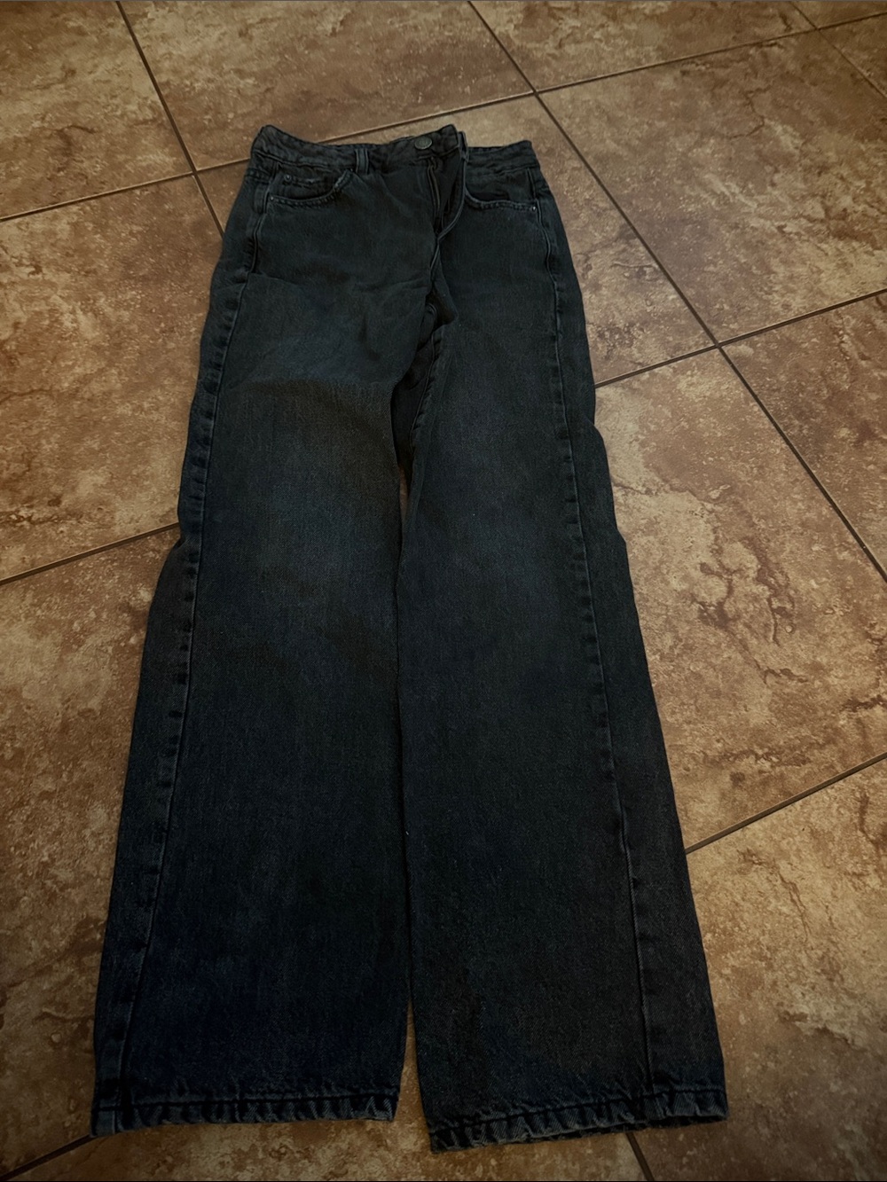 Garage Black Wide-Leg Flare Jeans - Dark Wash